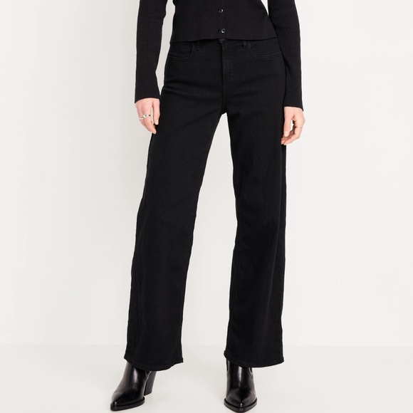 Old Navy Black High-Rise WOW Wide Leg Jeans - Picture 1 of 4